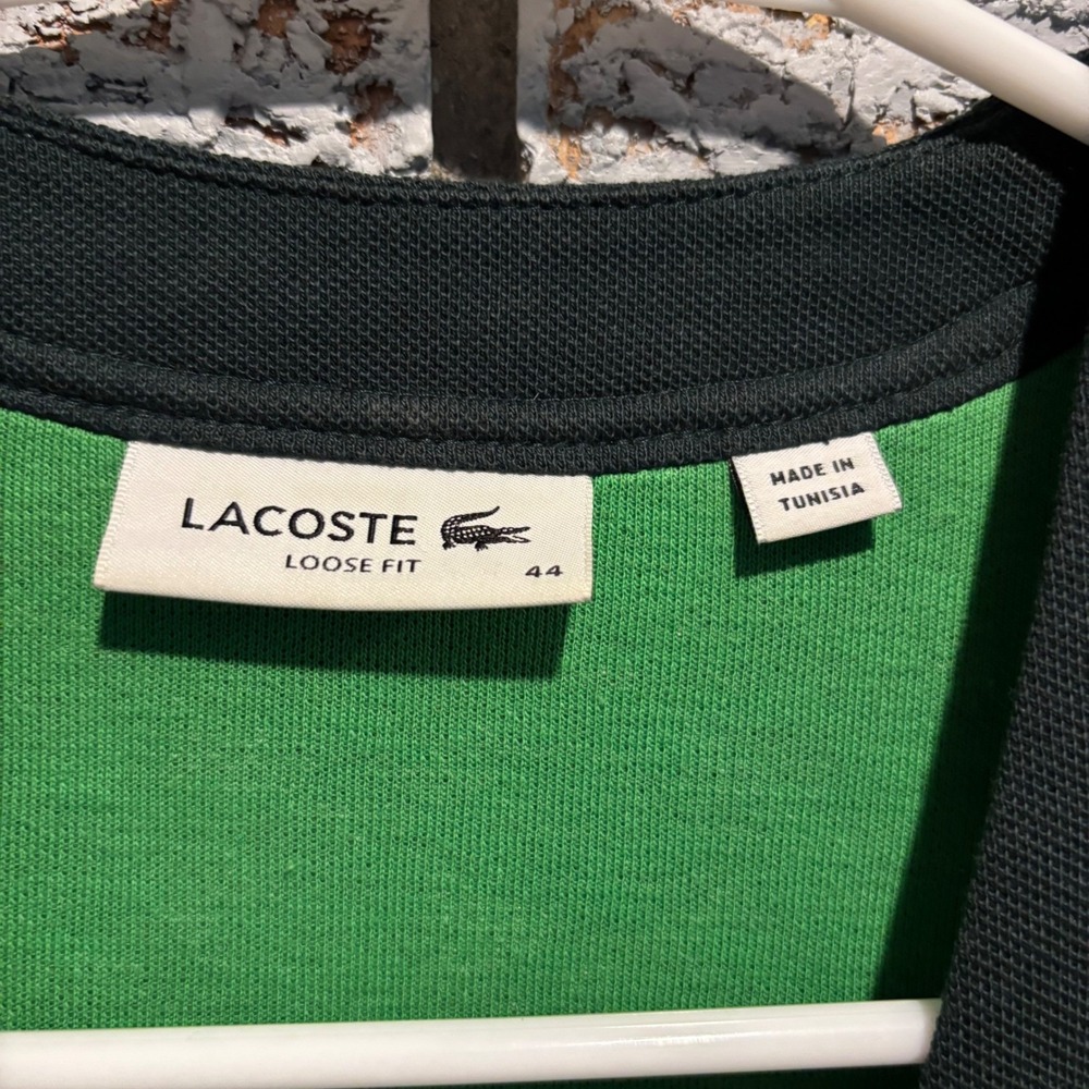 Lacoste Loose Fit Monogram Geometric Cardigan Green Grey Size 44 AF2430 - Picture 6 of 7